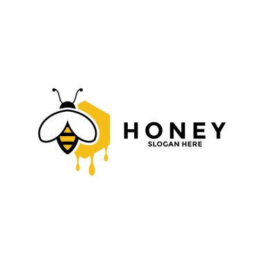Bal logosu tasarım ilhamı, Bal Arısı logo vektör şablonu