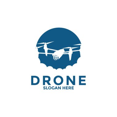 Drone logo simgesi, İHA teknolojisi logo tasarım şablonunun Çizim grafik vektörü