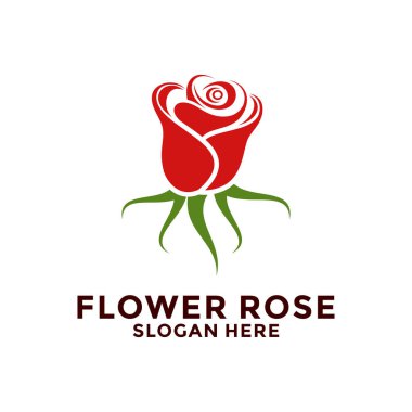 Gül logosu çiçek vektör simgesi, gül logo şablonu
