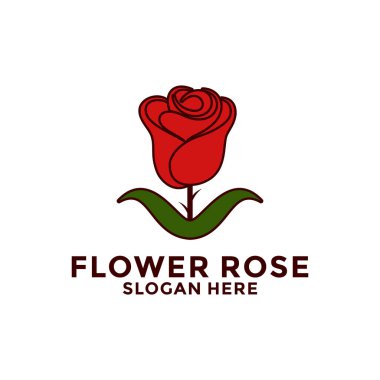 Gül logosu çiçek vektör simgesi, gül logo şablonu