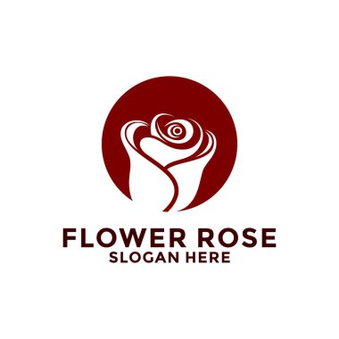 Gül logosu çiçek vektör simgesi, gül logo şablonu