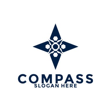 pusula logo tasarım vektörü, yaratıcı pusula fikir logo şablonu