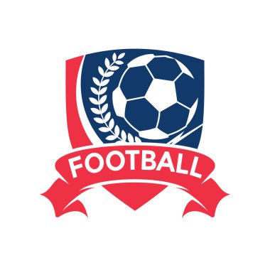 Futbol futbol logosu tasarım vektör çizimi, futbol logo şablonu