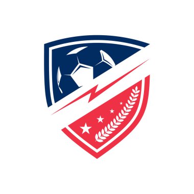 Futbol futbol logosu tasarım vektör çizimi, futbol logo şablonu