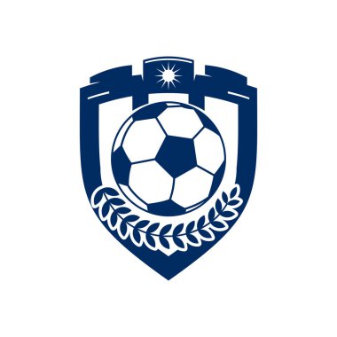 Futbol futbol logosu tasarım vektör çizimi, futbol logo şablonu
