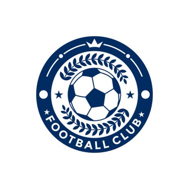 Futbol futbol logosu tasarım vektör çizimi, futbol logo şablonu