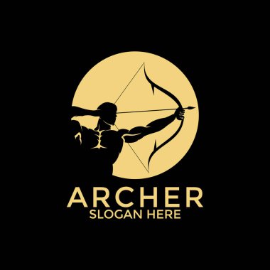 Archer logo vektörü, yaratıcı okçu logo tasarım şablonu