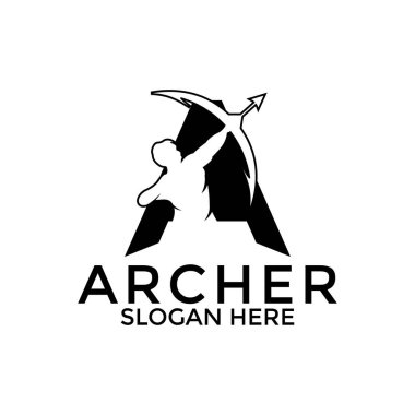 Archer logo vektörü, yaratıcı okçu logo tasarım şablonu