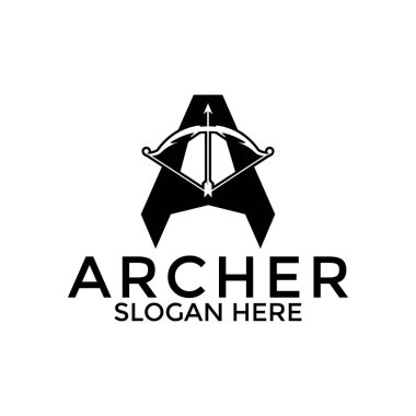 Archer logo vektörü, yaratıcı okçu logo tasarım şablonu