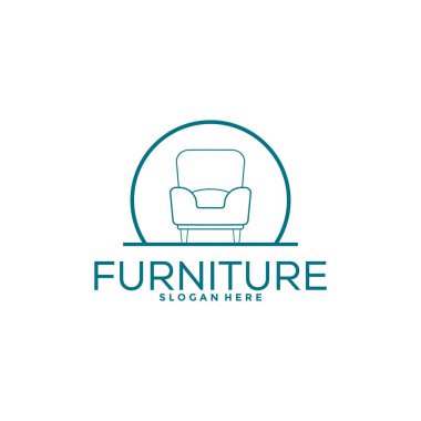 Mobilya logosu yaratıcı konsept, iç logo vektör şablonu
