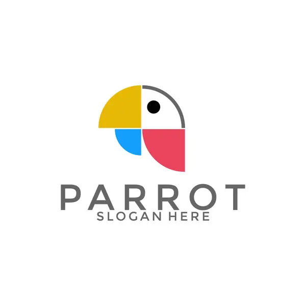 Yaratıcı Papağan logo vektörü, Renkli Kuş logo tasarım şablonu