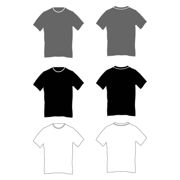 Набор вектор футболки, векторный шаблон футболки