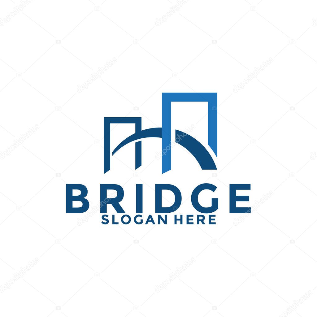 Abstract bridge logo design vector template