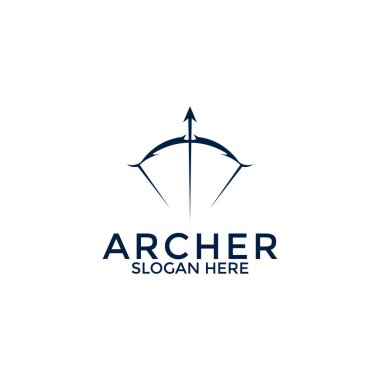 Archer logo vektörü, yaratıcı okçu logo tasarım şablonu