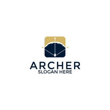 Archer logo vektörü, yaratıcı okçu logo tasarım şablonu