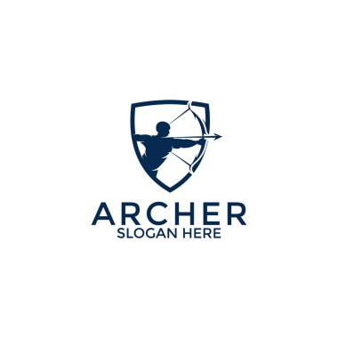 Archer logo vektörü, yaratıcı okçu logo tasarım şablonu