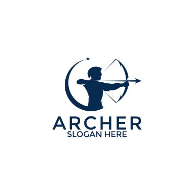 Archer logo vektörü, yaratıcı okçu logo tasarım şablonu
