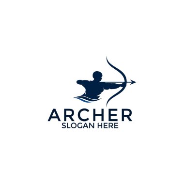 Archer logo vektörü, yaratıcı okçu logo tasarım şablonu