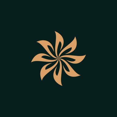 Lüks çiçek vektör logosu. Yaratıcı evrensel premium yaprak çiçek logo şablonu