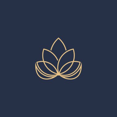 Lüks çiçek vektör logosu. Yaratıcı evrensel premium yaprak çiçekli logo vektör şablonu