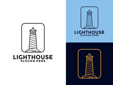 Deniz feneri vinum premium minimalizm vektör logosu tasarımı, Deniz feneri logo tasarımı simgesi