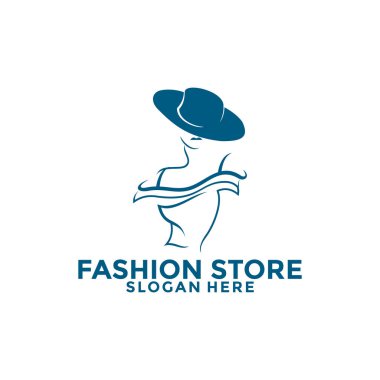 Kadınlar giyim mağazası logo vektörü, moda mağazası logo tasarım şablonu