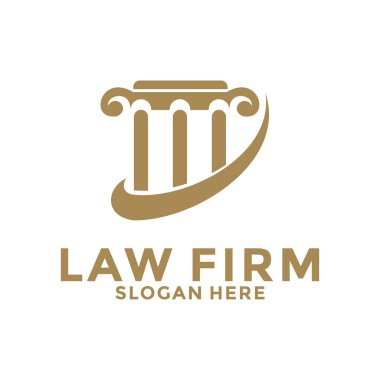 Avukat ve hukuk firması logo vektörü, konsept logo tasarım şablonu