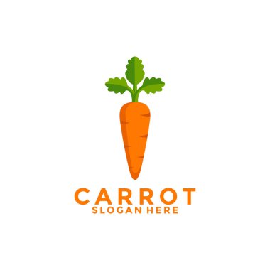 Havuç logosu sebze tasarımı, havuç ve yaprak logosu tasarımı şablonu.