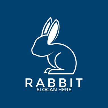 Tavşan Hattı sanat logosu, Tavşan logosu şablon vektör simgesi resimleme