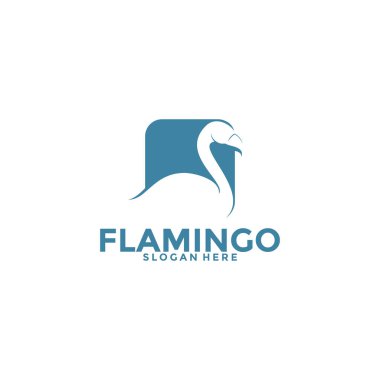 Flamingo kuş logosu konsepti, şık Flamingo logo vektör şablonu