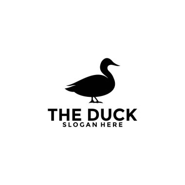 Duck Vector, Mallard logo avı. Ördek çiftliği Logo Vektörü illüstrasyon Şablonu