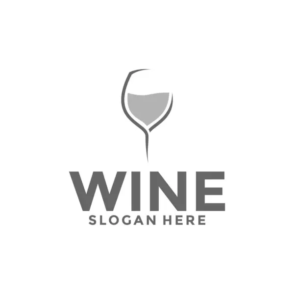 Şarap logosu. Bir içki dükkanı, restoran ya da bar logosu. Logo, şarap logosu tasarım şablonu