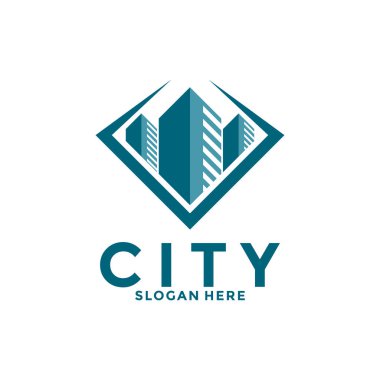 Şehir Logosu Tasarımı, Şehir Modern Skyline Vector Logosu Şablonu