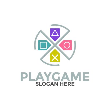 Oyun konsolu logo vektörü, oyun konsolu logosu, oyun logosu şablonu, oyun logosu