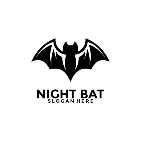 Bat Logo Vintage Hipster Retro Silhouette Design Template Bat Open — स्टॉक वेक्टर