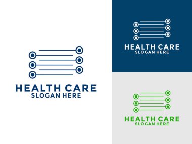 Doktor veya Klinik logo simgesi, steteskop logosu sağlık ve tıbbi logo tasarım vektörü illüstrasyonu