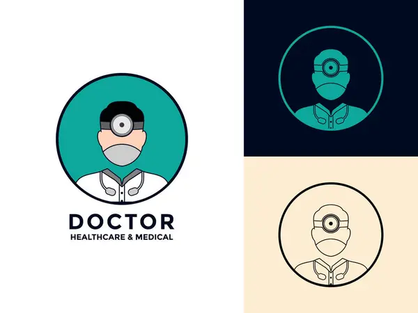 Farlı Doktor 'un Tıbbi Avatar' ı. Doktor logosu tıbbi vektör çizimi ve düz tasarım