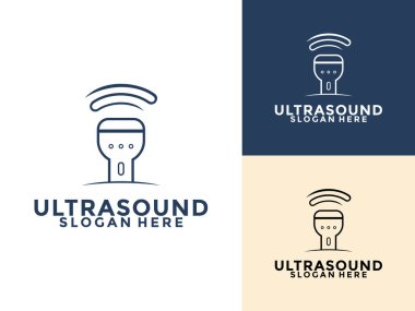 Ultrason teşhis logosu. Ultrason hamilelik logo ikon vektör şablonu, Tıbbi araştırma