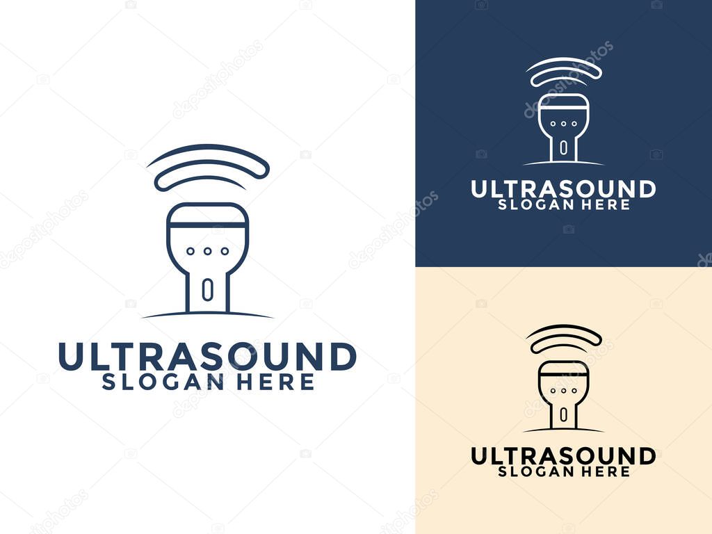 Ultrasound diagnostics logo. Ultrasound pregnancy Logo icon vector template, Medical research