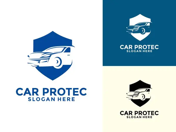 Araba Koruma Logosu Vektör Şablonu, kalkan grafikli basit bir logo tasarımı