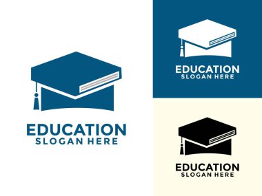 Eğitim logosu şablonu, Eğitim Üniversitesi logosu Mezuniyet Şapkası ve Kitap