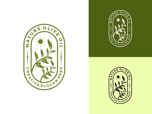 Zeytinyağı Modern Logo Vektörü İllüstrasyonu, Premium Zeytinyağı Logo Tasarım Şablonu