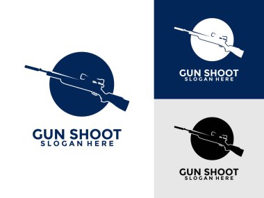 Yaratıcı Silah Logosu Vektör Tasarımı. Keskin nişancı Logo Şablonu,