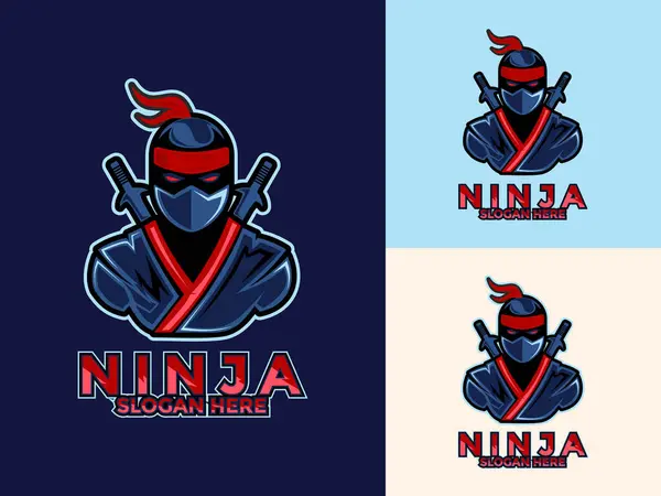 Modern Ninja logo vektör tasarımı konsepti, ninja logo tasarım şablonu