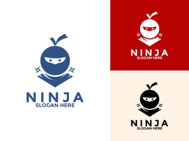 Modern Ninja logo vektör tasarımı konsepti, ninja logo tasarım şablonu