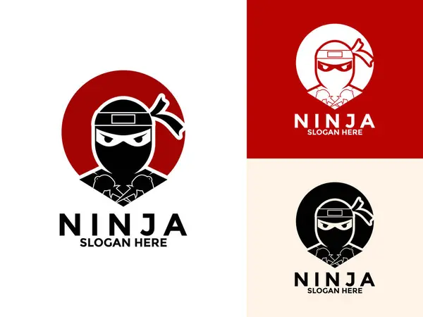 Modern Ninja logo vektör tasarımı konsepti, ninja logo tasarım şablonu