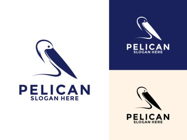 Pelikan Baş logo vektör çizimi, Yaratıcı Pelikan logo tasarım şablonu