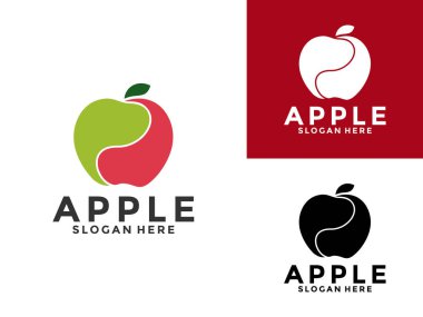 Apple yaratıcı Logo tasarım vektörü, Modern Apple logo şablonu