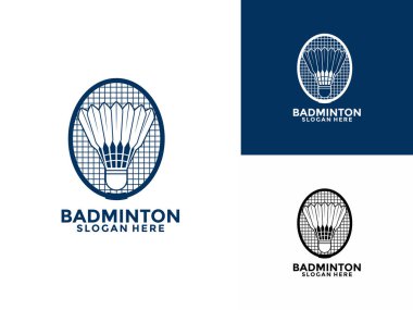 Badminton logo tasarım ikonu. Badminton spor logosu şablonu vektörü, badminton logosu.