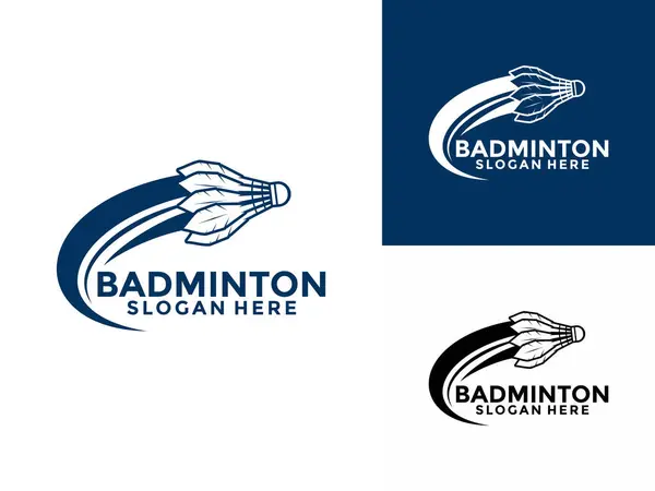 Badminton Spor logo tasarım vektörü, Shuttlecock logo tasarım şablonu